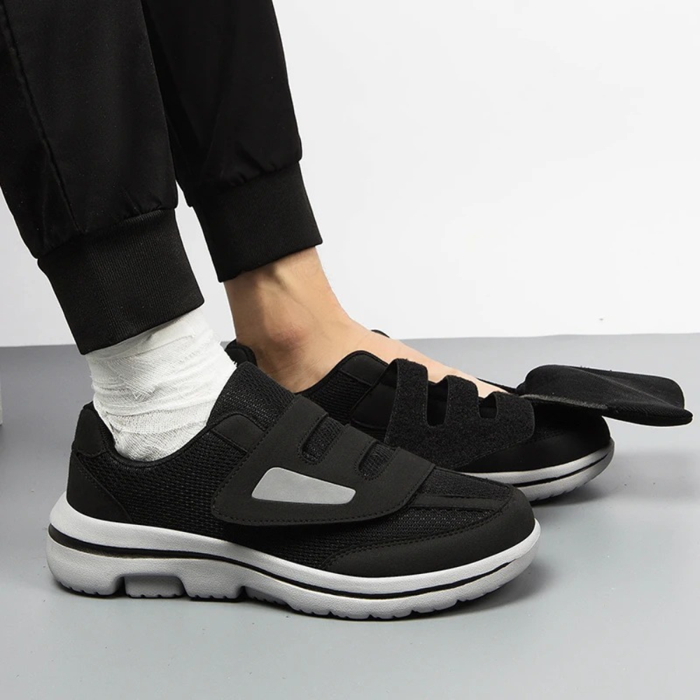Corin | Unisex Adjustable Mesh Walking Shoes - Wide-Fit Lightweight Comfort Shoes