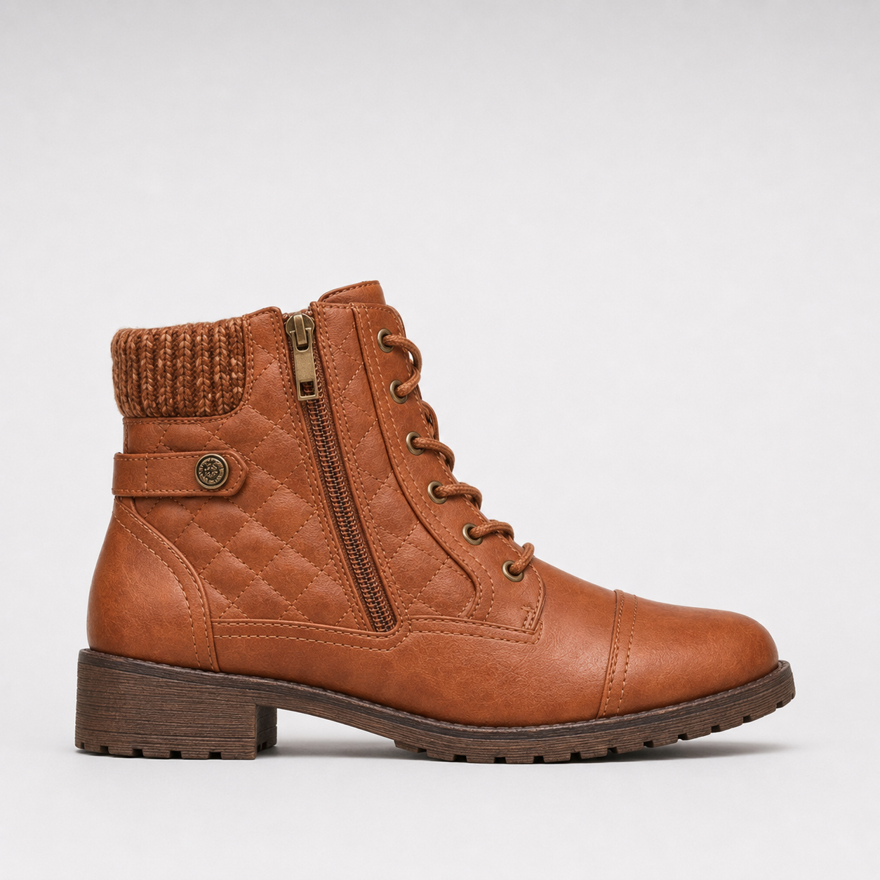 Valencia | Women's Leather Ankle Boots – Side-Zip Low Block Heel Boots