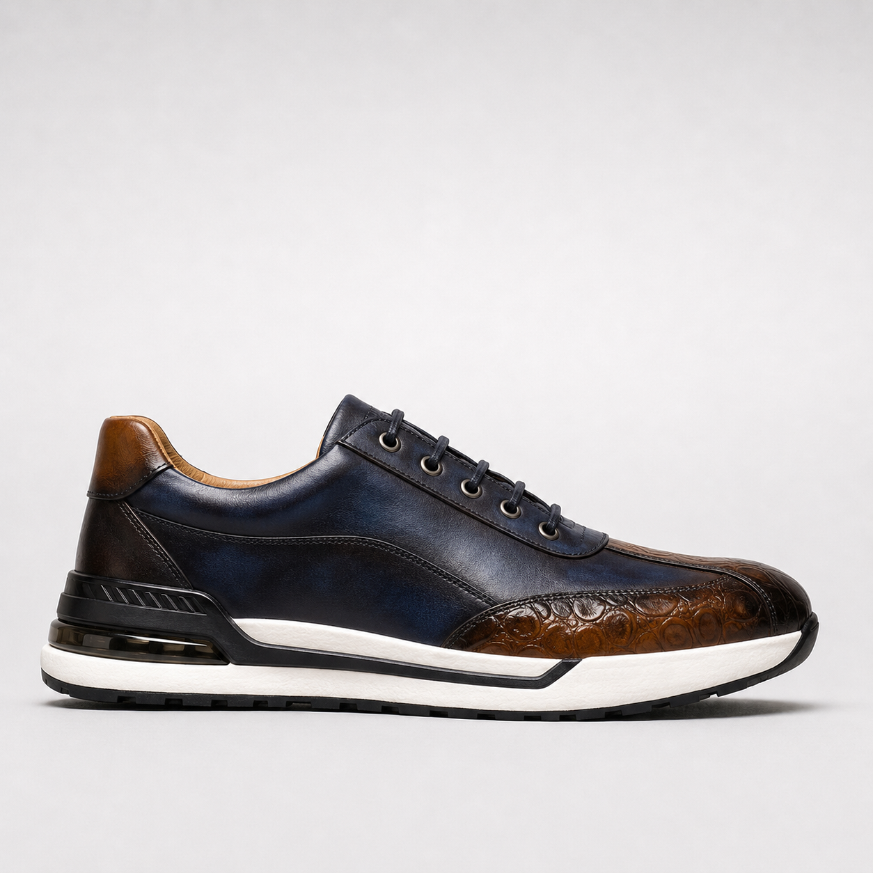 Vittorio | Men's Cowhide Leather Trainers – Cushioned Smart Casual Sneakers