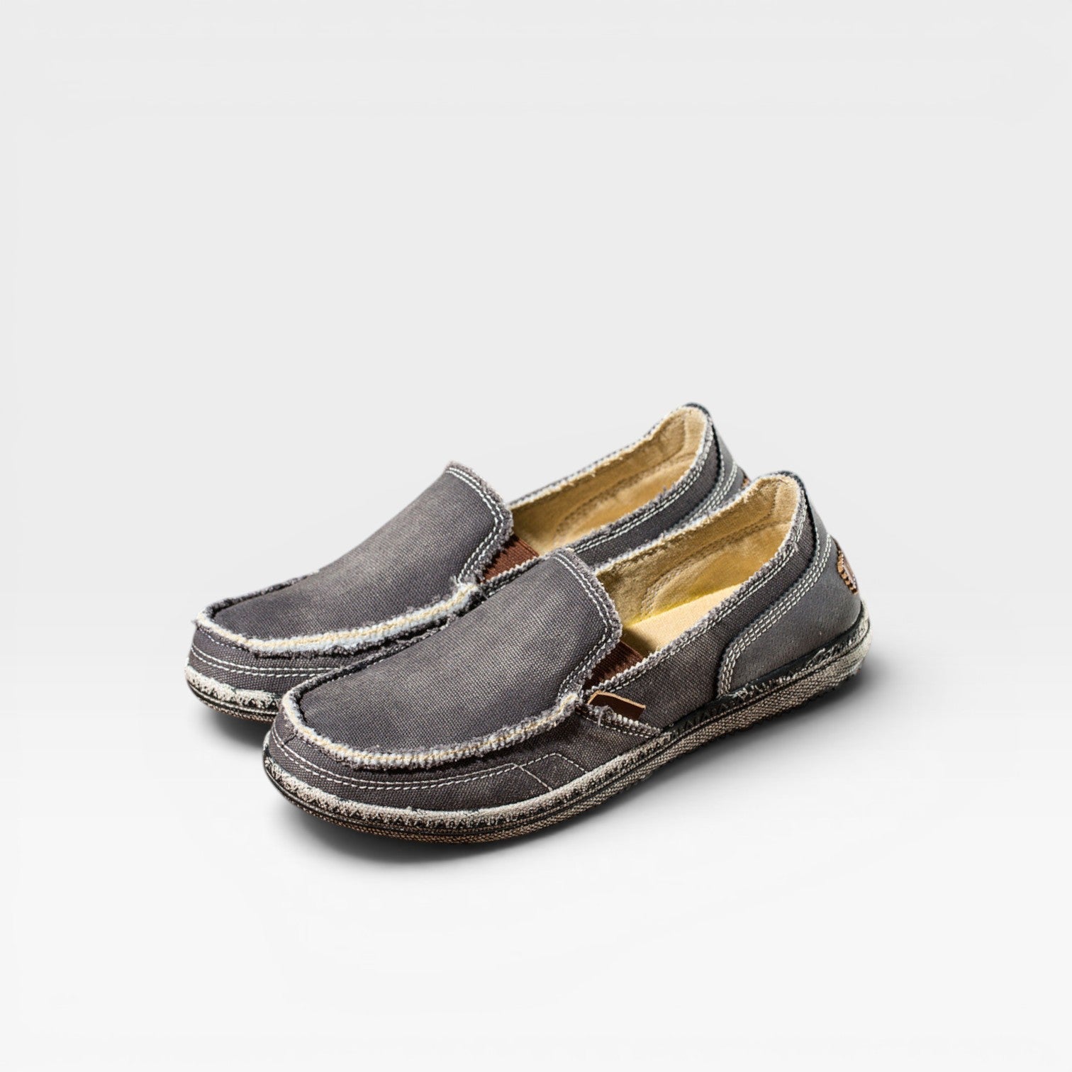 Mason | Men's Canvas Slip-On Loafers – Distressed Moccasin Shoes for Everyday Wear
