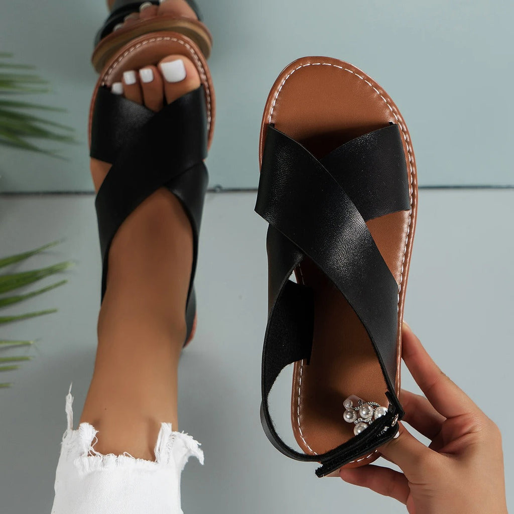 Daisy | Women's Buckle Sandals – Flat-Sole Summer Shoes