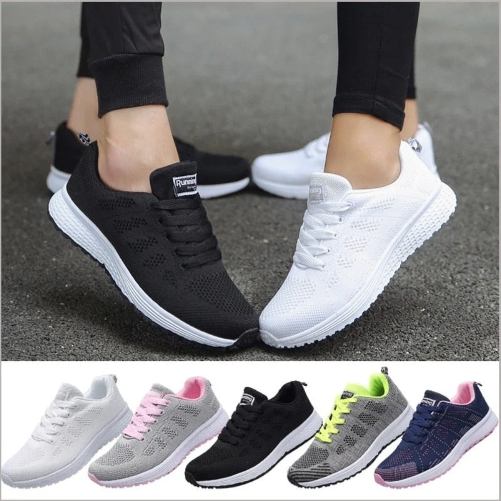 Cerys | Women's Lightweight Lace-Up Trainers - Breathable Low-Heel Walking Shoes