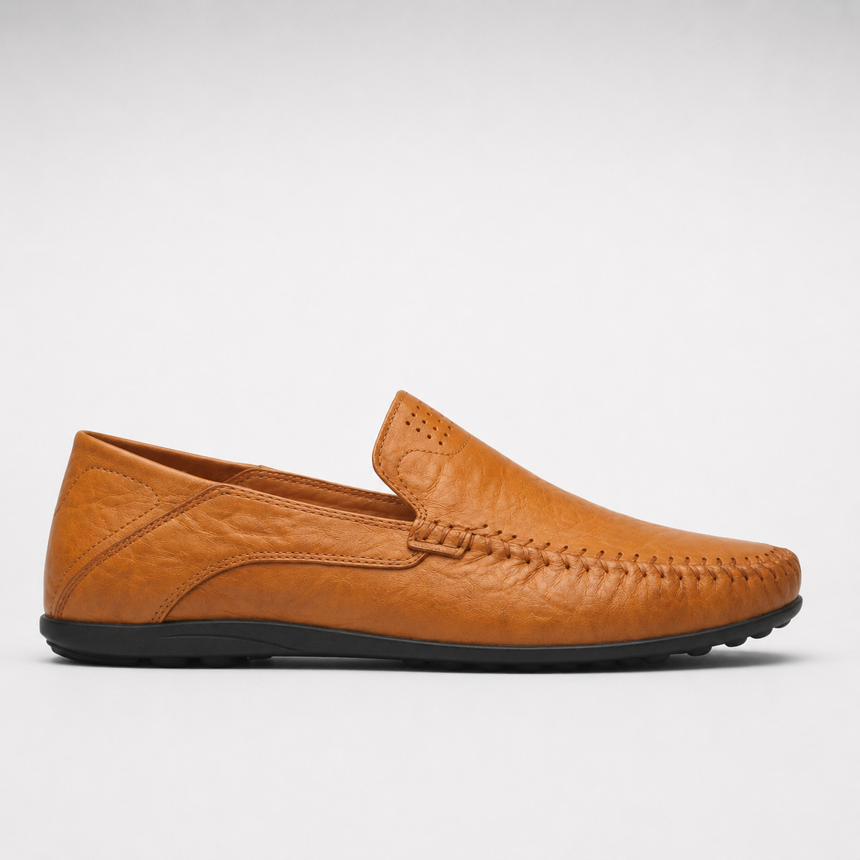 George | Men's Slip-On Driving Loafers Whipstitch Leather Casual Shoes