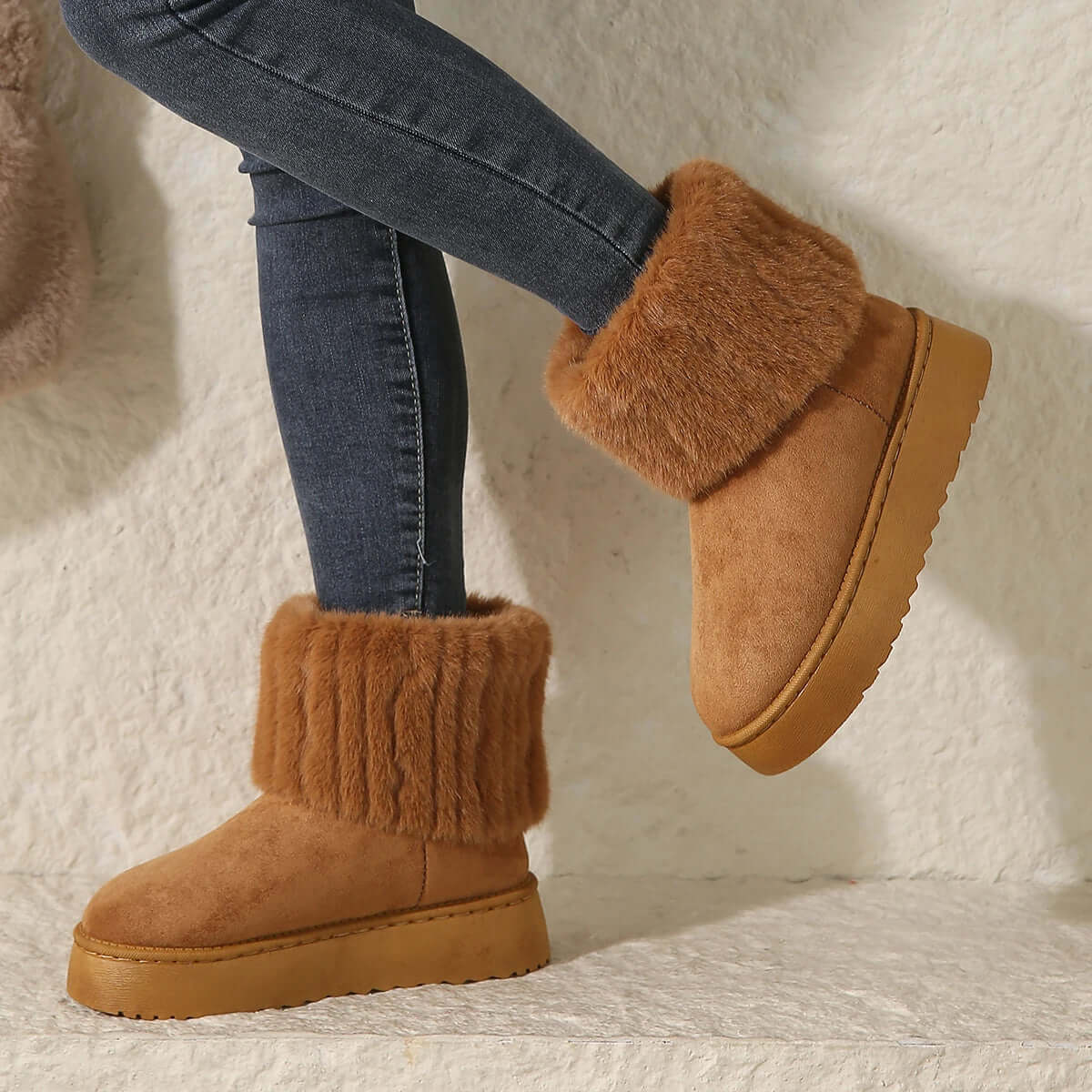 Bethan | Women's Warm Winter Boots - Cosy Round-Toe Ankle Boots