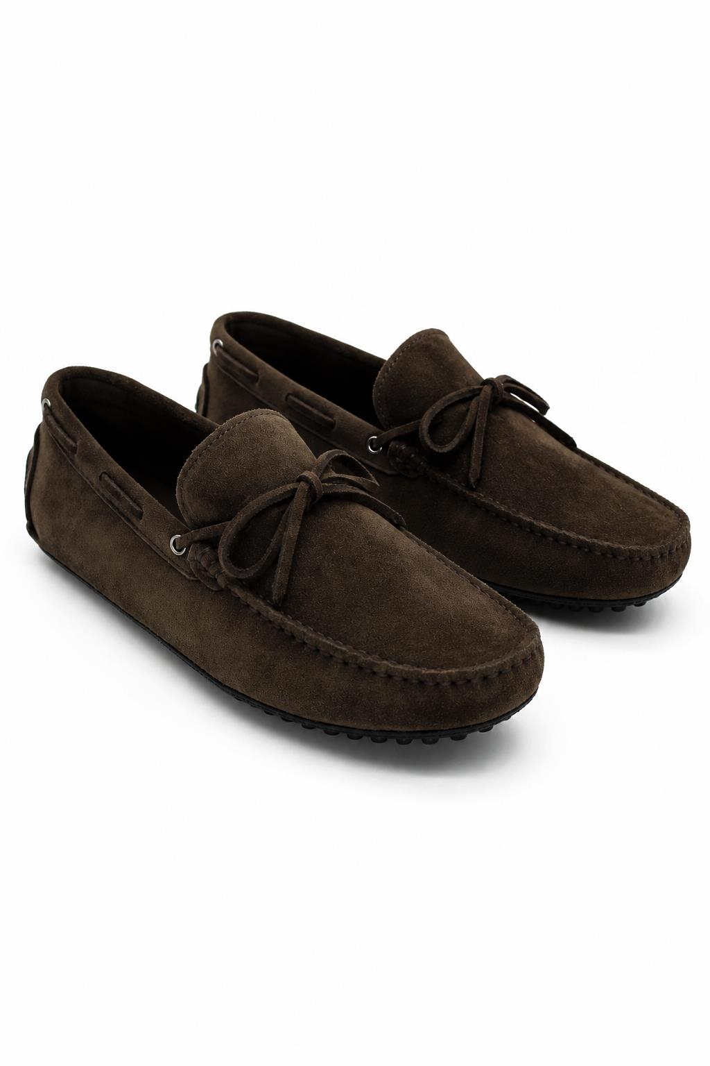 Lawson | Men's faux suede Driving Loafers - Slip-On Moccasins with Apron Stitching