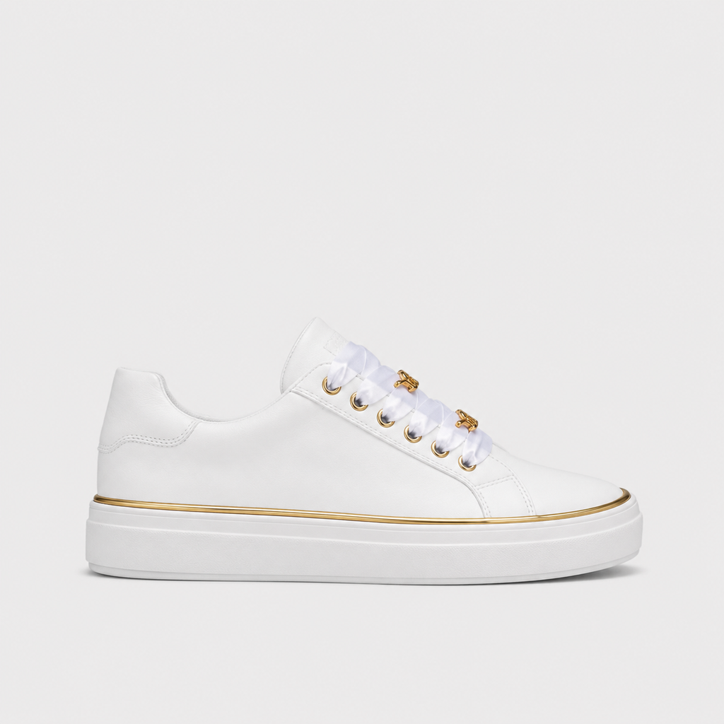 Willa | Women's Gold-Detail Trainers - Casual Everyday Sneakers