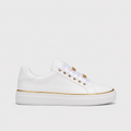 Willa | Women's Gold-Detail Trainers - Casual Everyday Sneakers