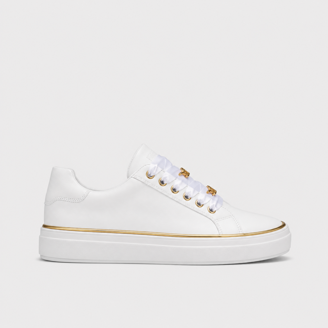 Willa | Women's Gold-Detail Trainers - Casual Everyday Sneakers