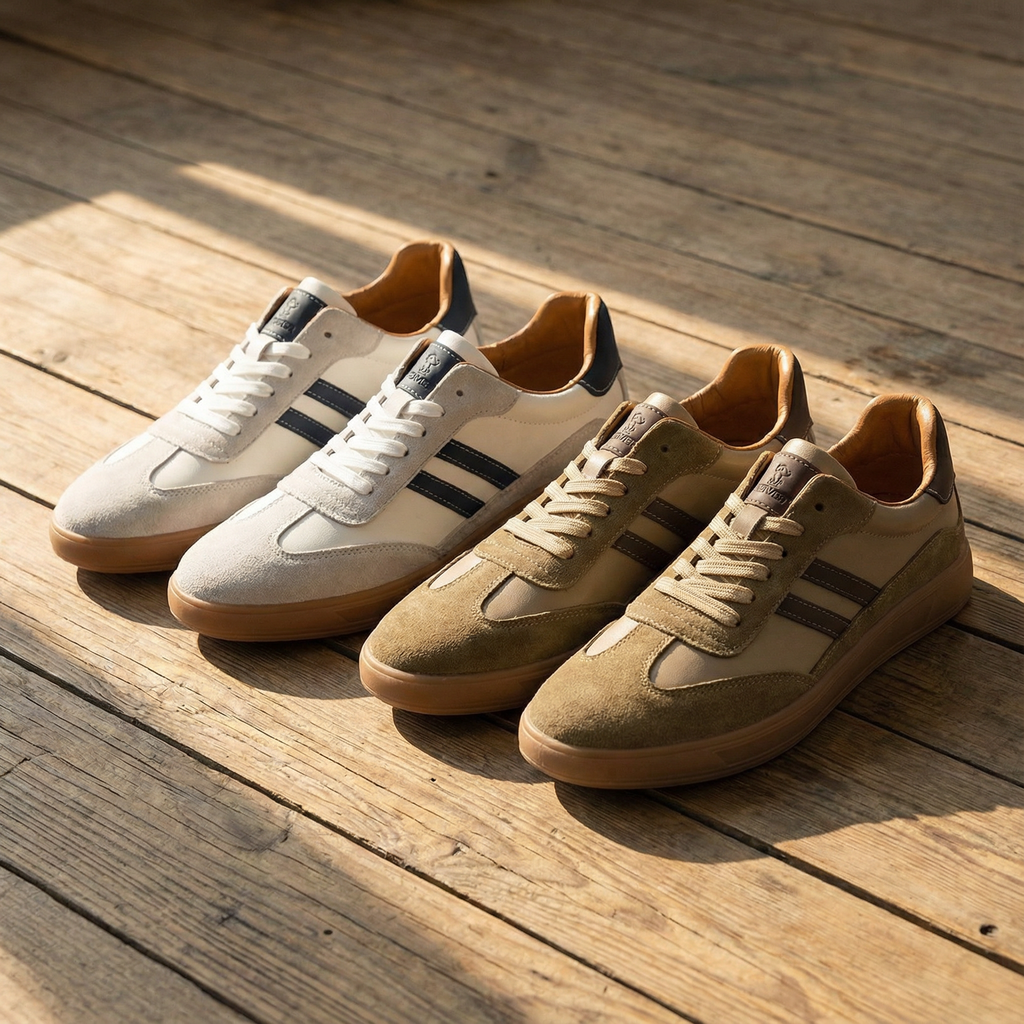 Mason | Men's Suede and Mesh Trainers – Gum-Sole Everyday Sneakers