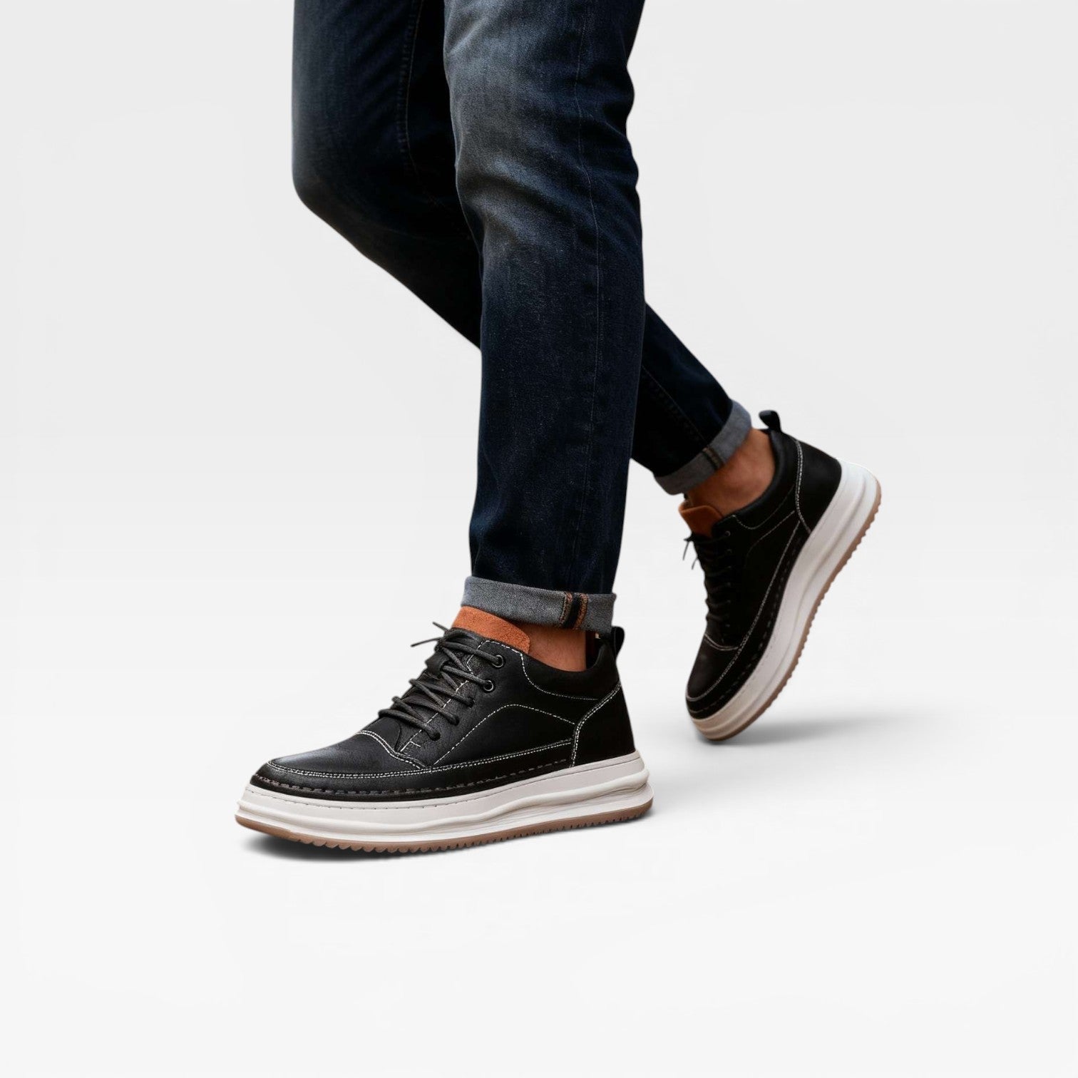 Oliver | Men's Smart Casual Leather Trainers – Classic Everyday Sneakers