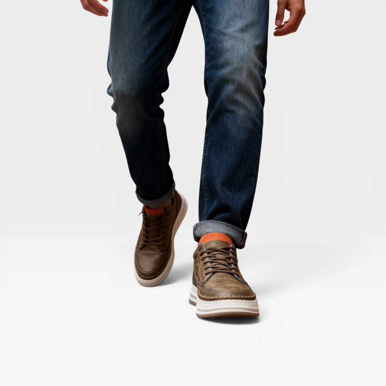 Oliver | Men's Smart Casual Leather Trainers – Classic Everyday Sneakers