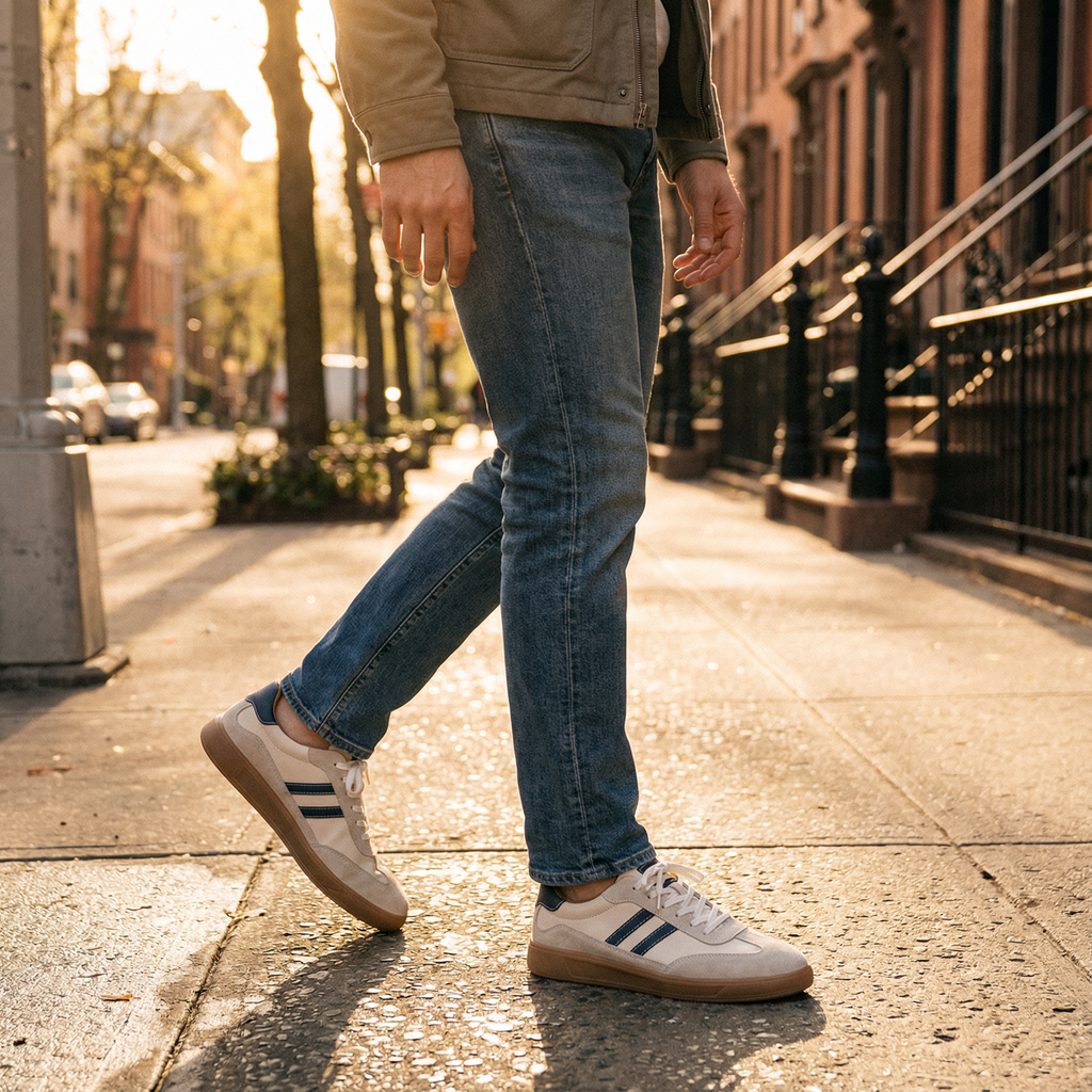 Mason | Men's Suede and Mesh Trainers – Gum-Sole Everyday Sneakers