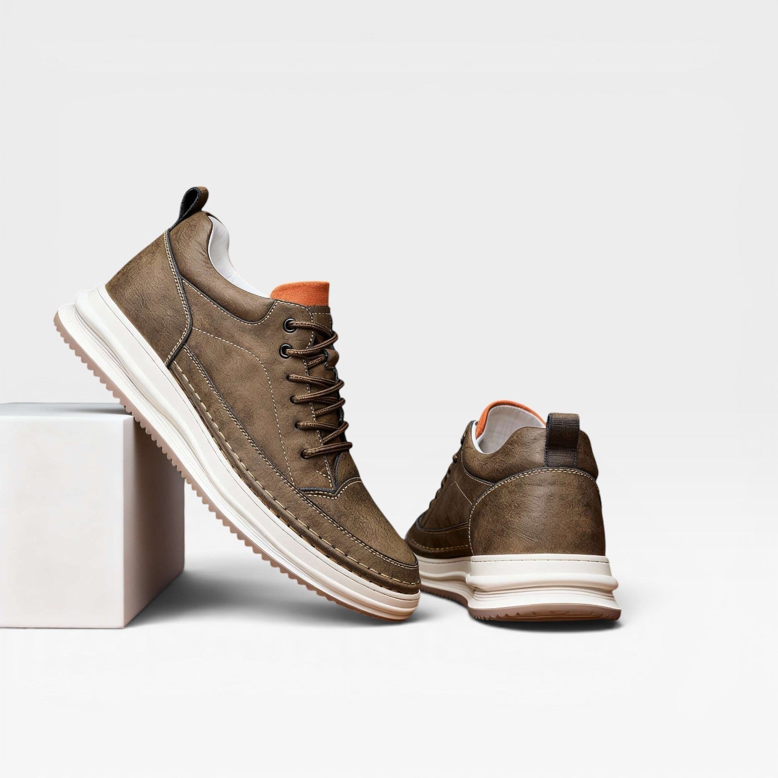 Oliver | Men's Smart Casual Leather Trainers – Classic Everyday Sneakers