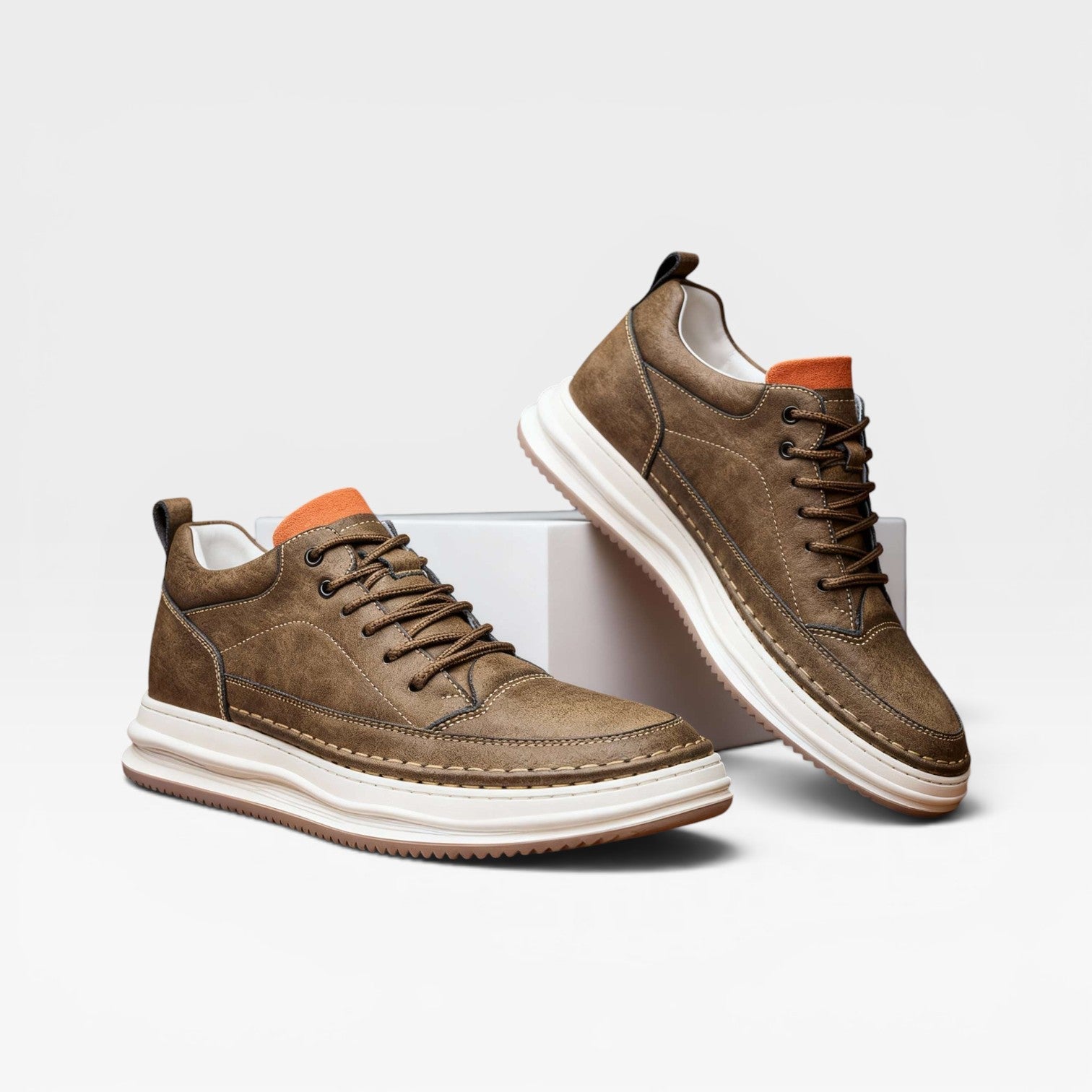 Oliver | Men's Smart Casual Leather Trainers – Classic Everyday Sneakers