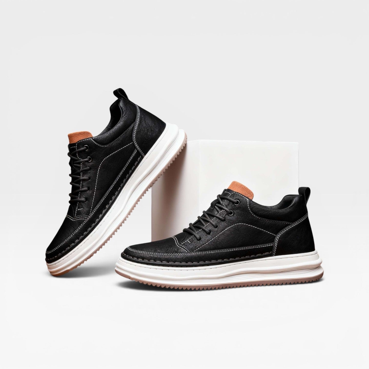 Oliver | Men's Smart Casual Leather Trainers – Classic Everyday Sneakers