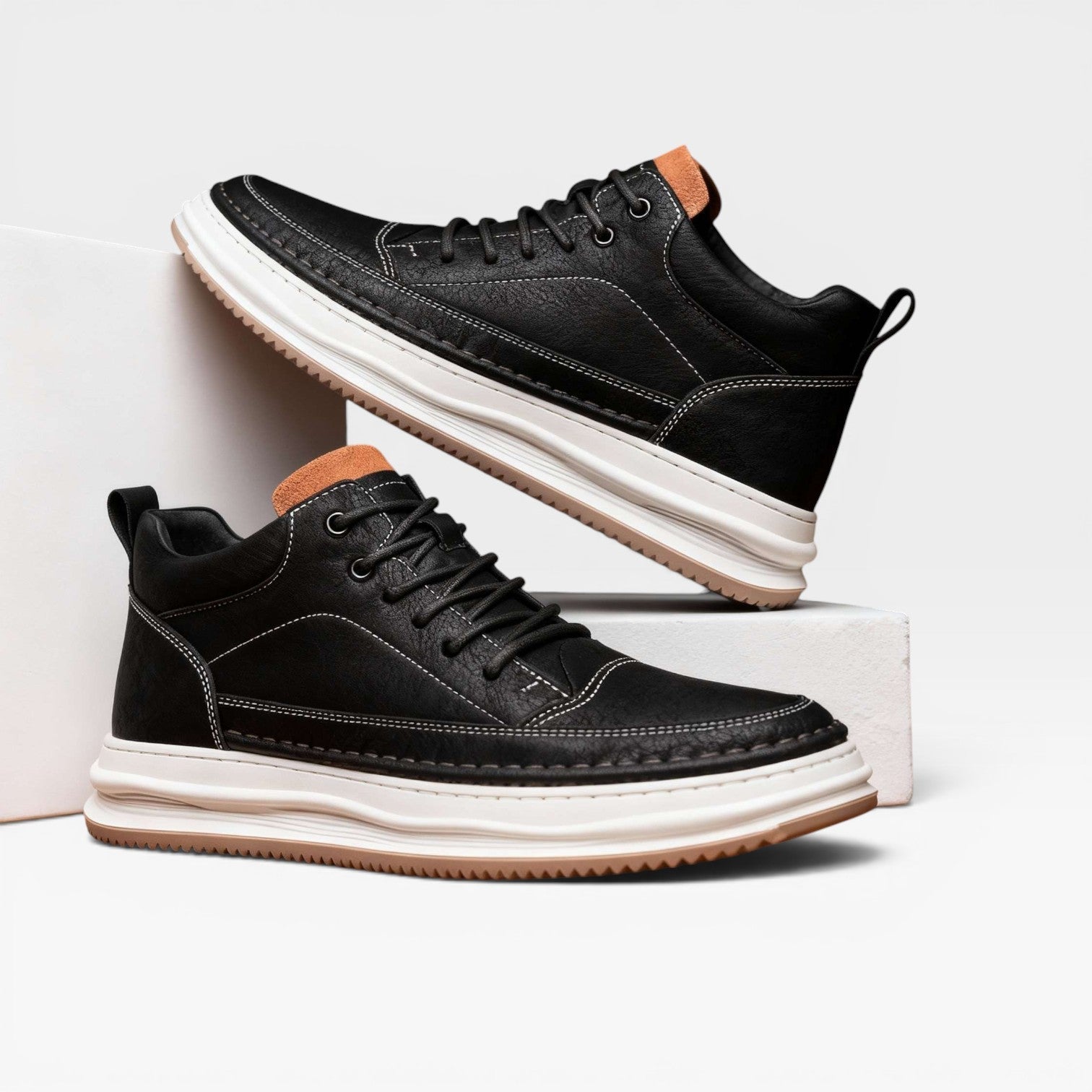 Oliver | Men's Smart Casual Leather Trainers – Classic Everyday Sneakers