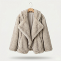 Bernadette | Women's Oversized Faux Fur Winter Coat - Long Sleeve Ribbed Cuff Jacket