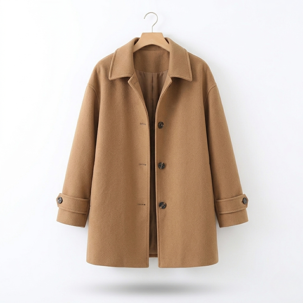 Frederica | Women's Wool-Blend Trenchcoat - Longline Button-Front Overcoat