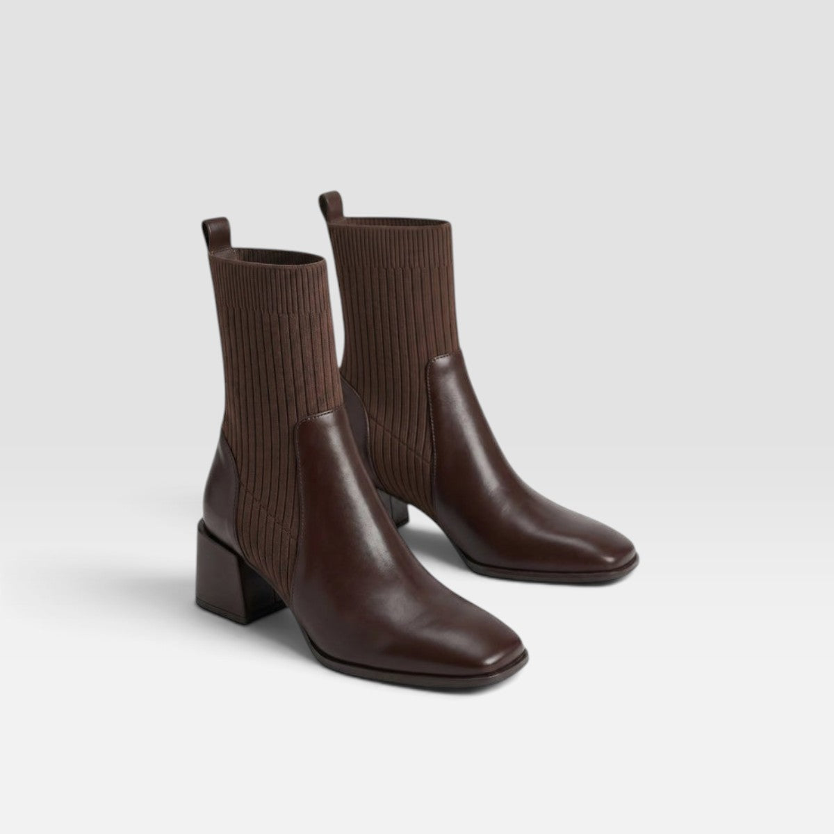 Adelaide | Women's Chelsea Ankle Boots - Square Toe Block Heel Pull-On Boots