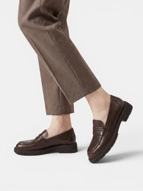 Mari | Women's Minimalist Penny Loafers - Low Heel Slip-On Office Shoes