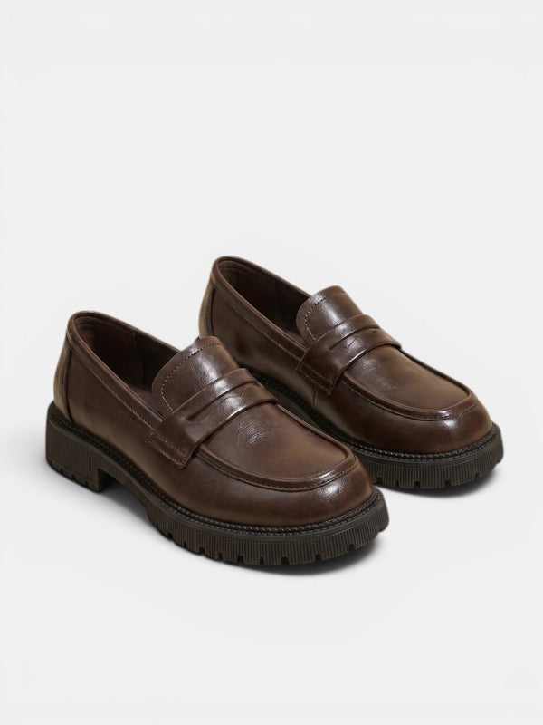 Mari | Women's Minimalist Penny Loafers - Low Heel Slip-On Office Shoes