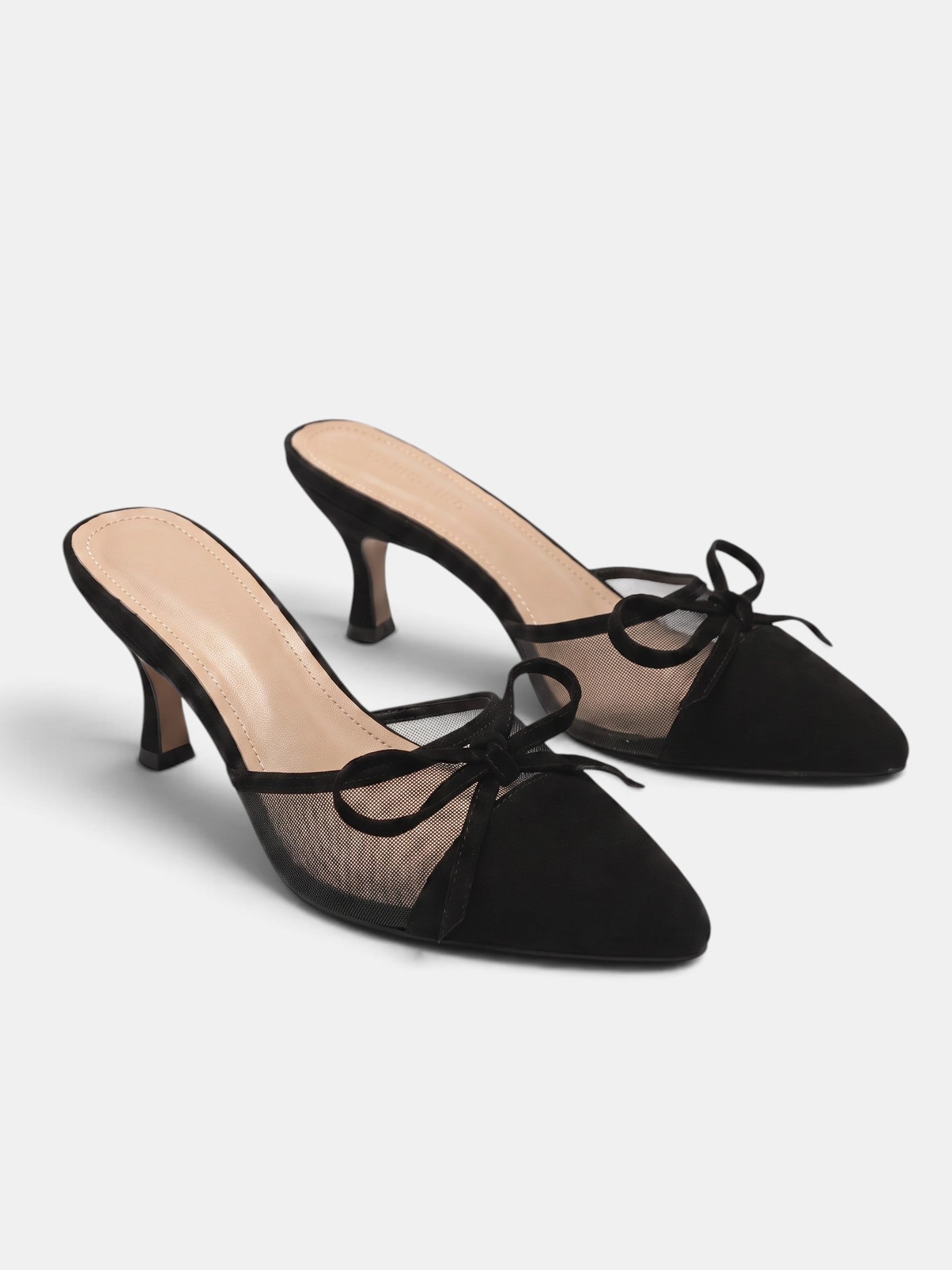 Verena | Women's Pointed-Toe Slingback Heels - Bow Detail Stiletto Court Shoes