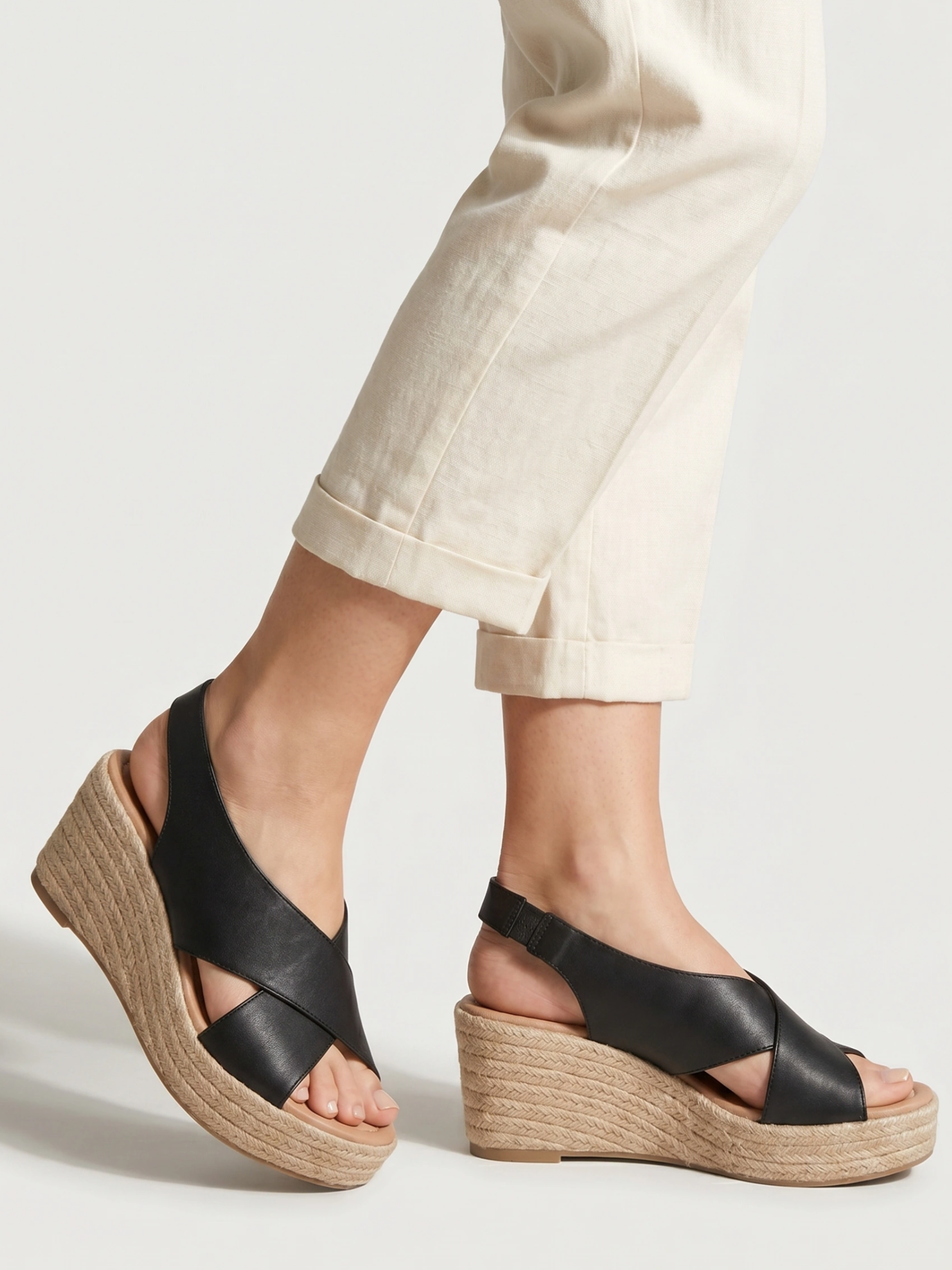 Sylvia | Women's Wedge Espadrille Sandals - Cross-Strap Summer Wedges