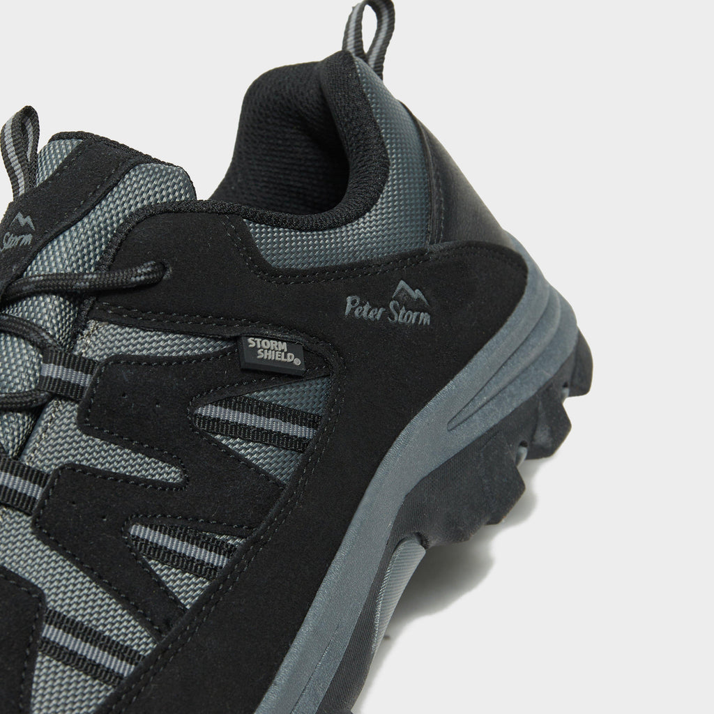 Warren | Men's Waterproof Walking Shoes - Faux Suede & Mesh Lace-Up Trainers
