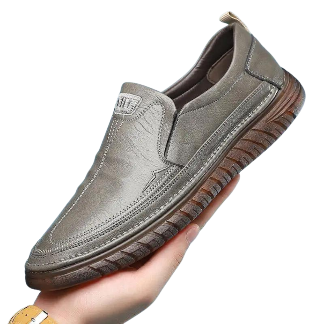 Elliot | Men's leather-look Slip-On Loafers - Cushioned Rubber-Sole Shoes