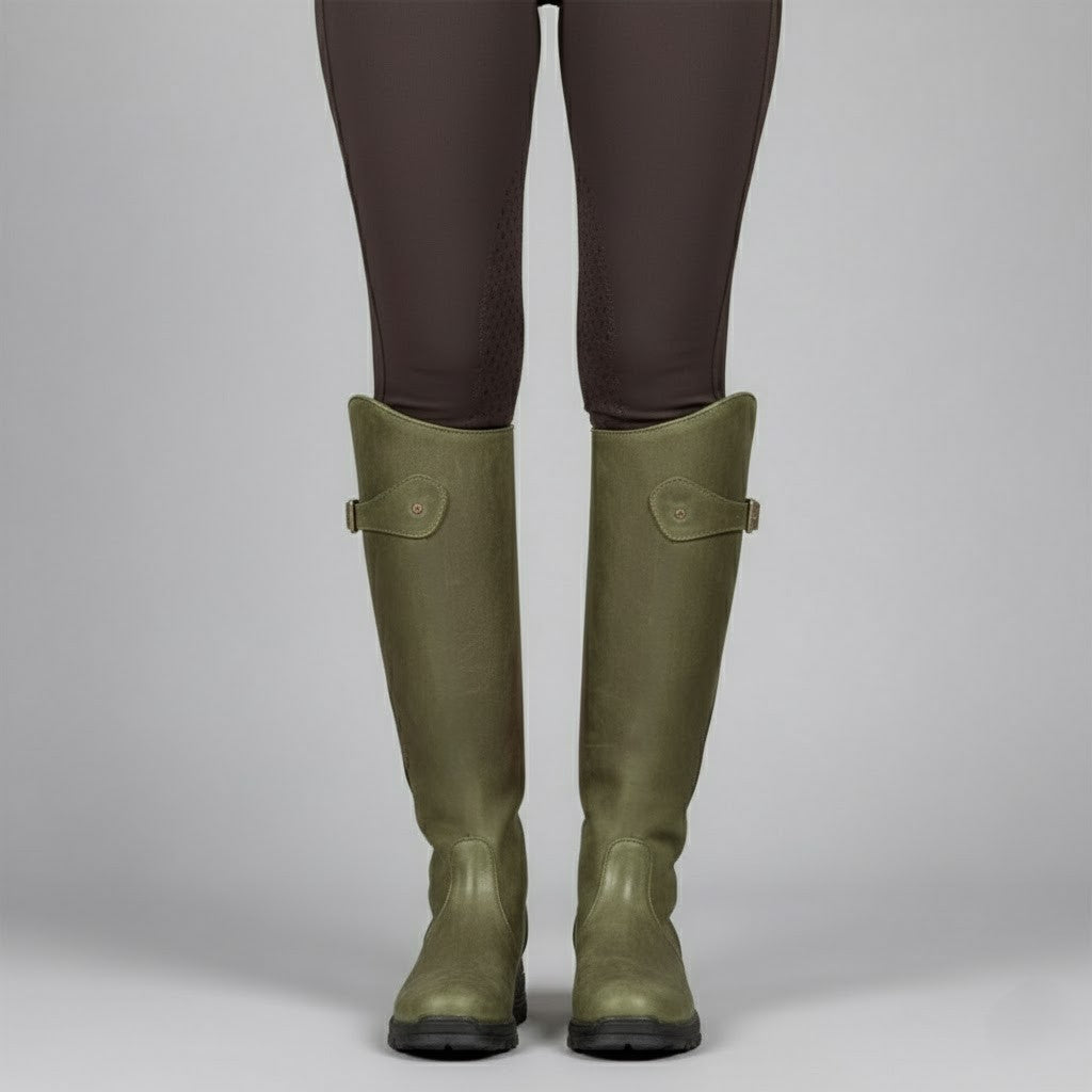 Elowen | Women's Leather-Look Riding Boots - Water-Resistant Outdoor Country Boots
