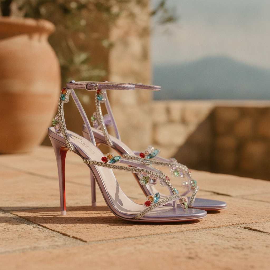 Aurelia | Women's Crystal Strappy Stiletto Heels – Elegant Evening Sandals