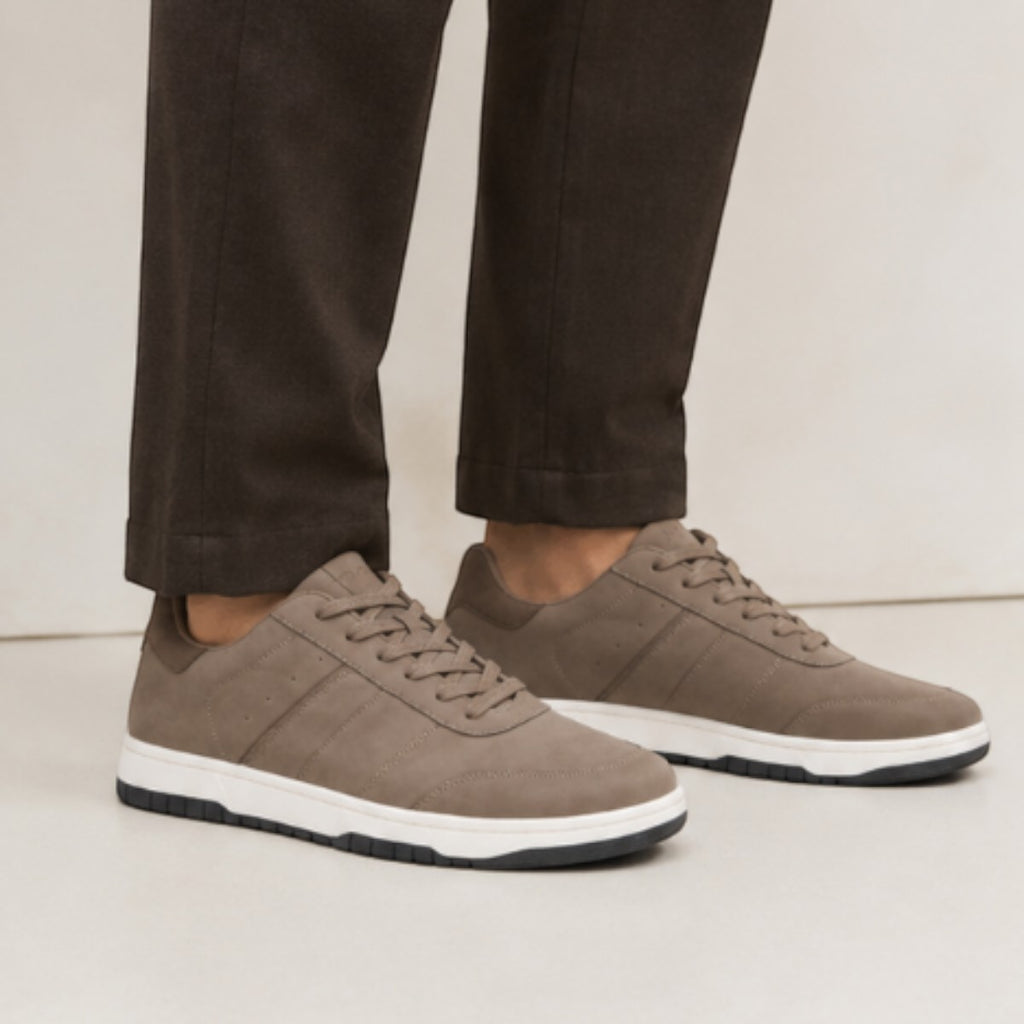 Walter | Men's Brown Casual Dad Trainers - Chunky Retro Sneakers