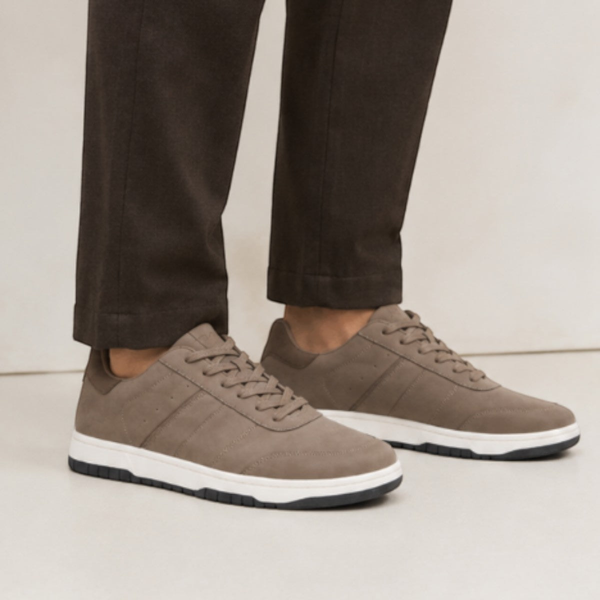 Walter | Men's Brown Casual Dad Trainers - Chunky Retro Sneakers