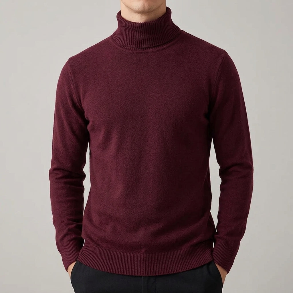 Everett | Men's Wool-Blend Roll Neck Jumper - Smart Casual Winter Knitwear