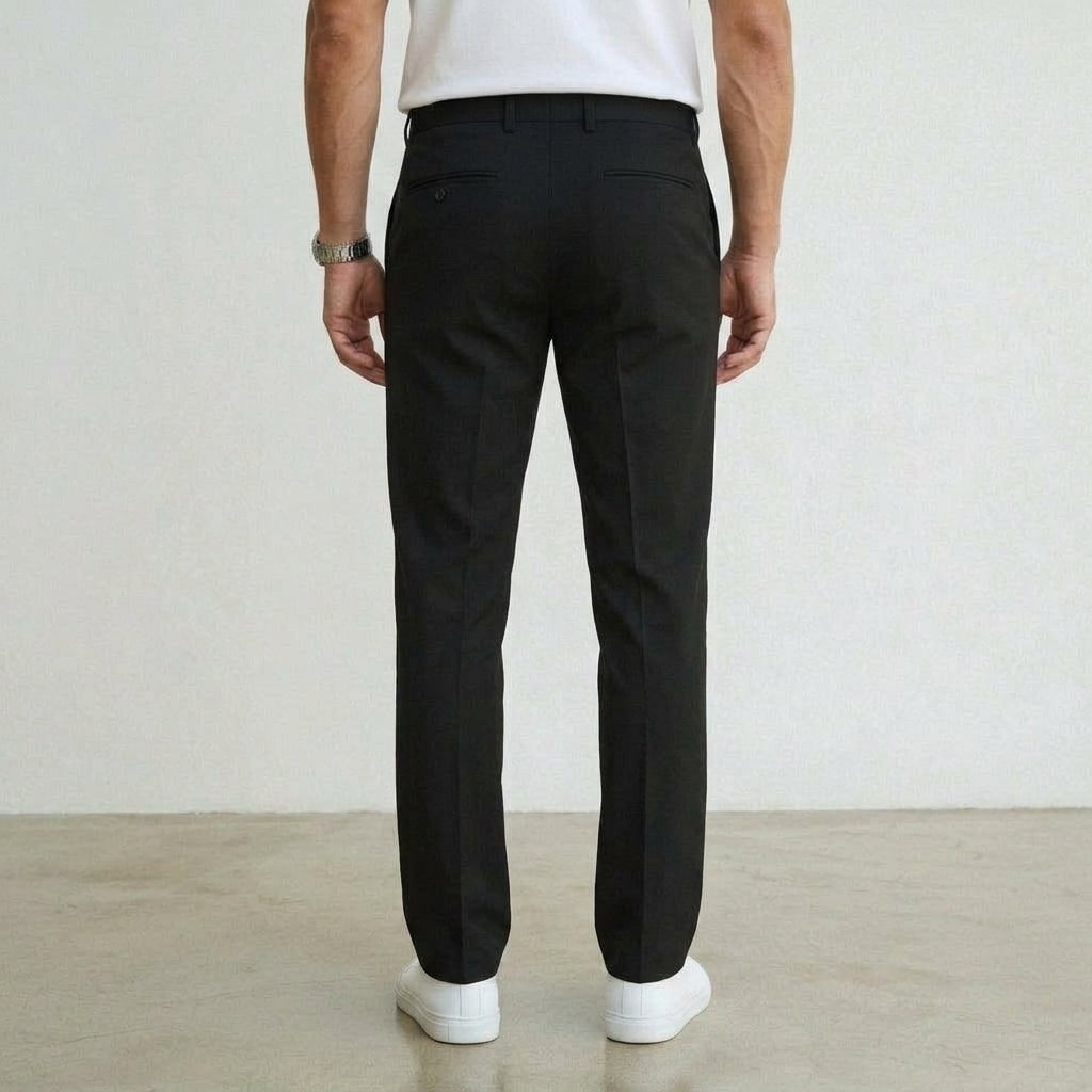 Kelvin | Men's Stretch Tailored Trousers - Classic Straight-Leg Smart Trousers