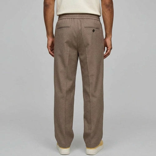 Algernon | Men's Relaxed Straight-Leg Trousers - Textured Weave Smart-Casual Trousers