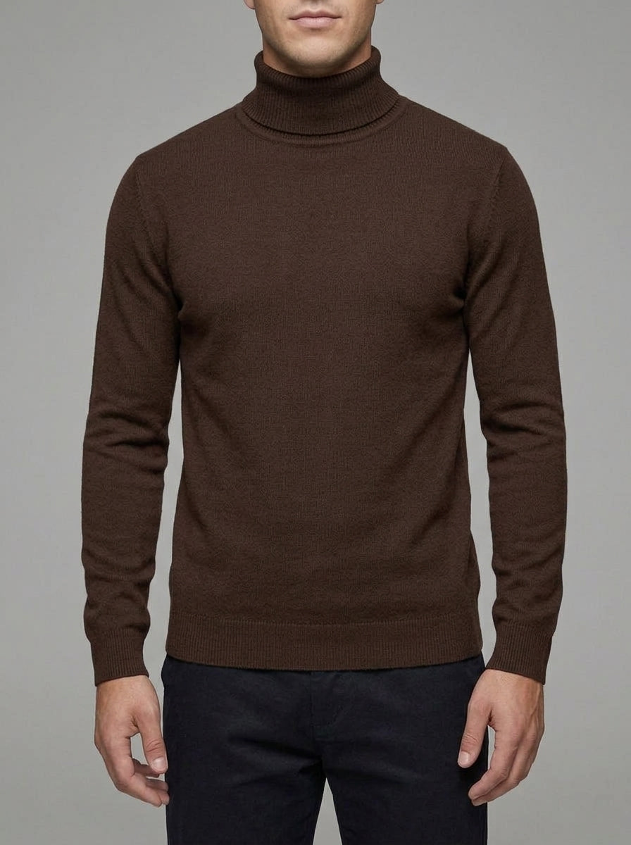 Everett | Men's Wool-Blend Roll Neck Jumper - Smart Casual Winter Knitwear