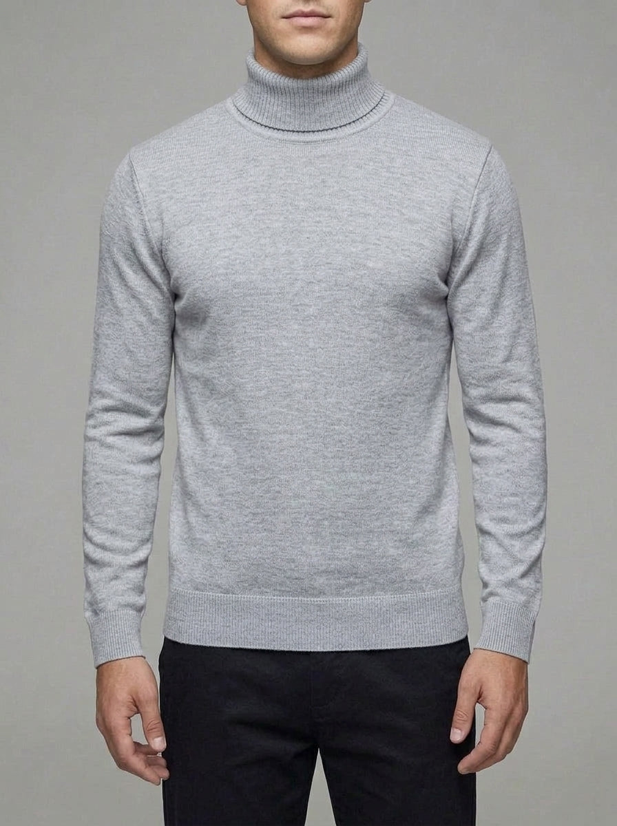 Everett | Men's Wool-Blend Roll Neck Jumper - Smart Casual Winter Knitwear