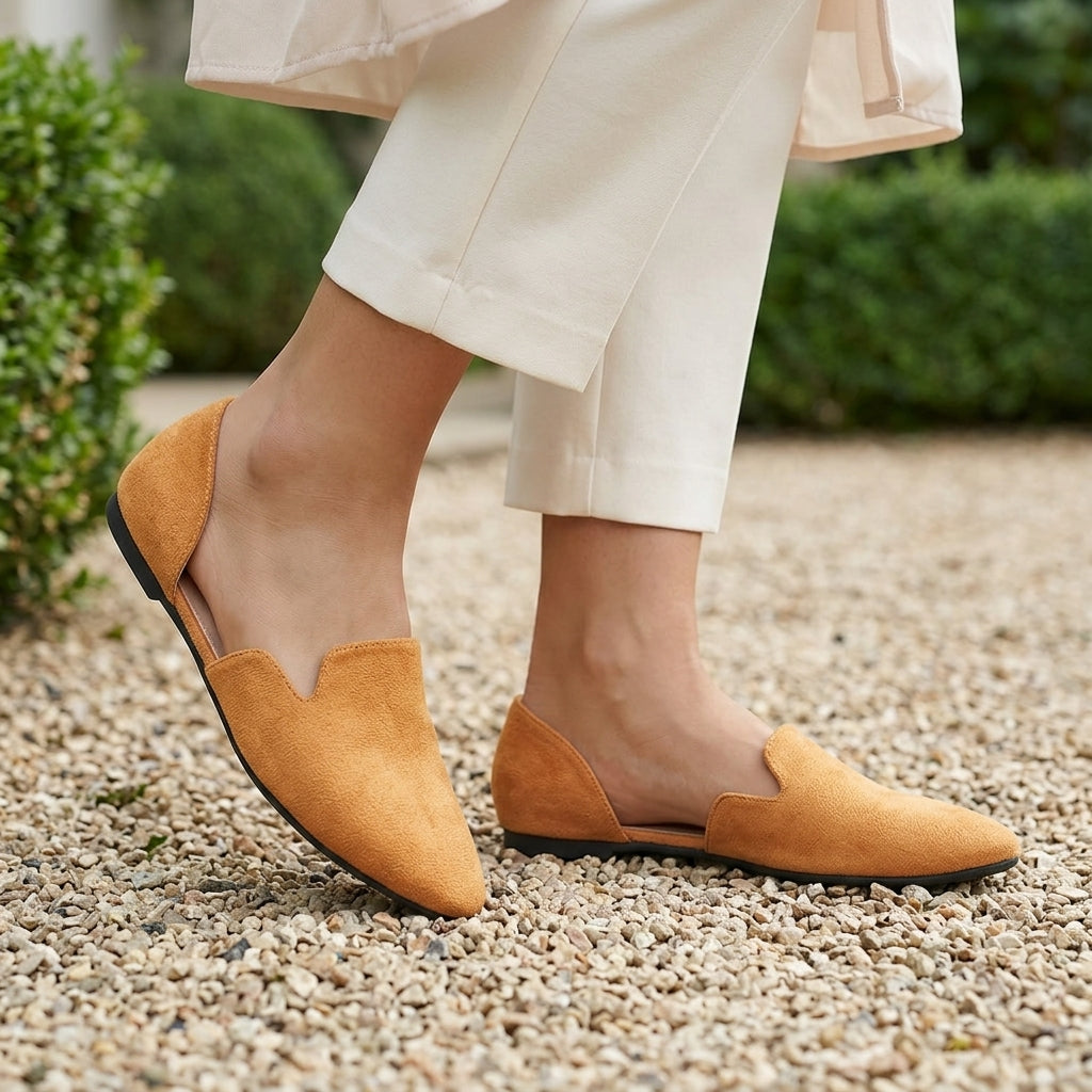 Nell | Women's D'Orsay Pointed-Toe Flats - Slip-On Everyday Shoes