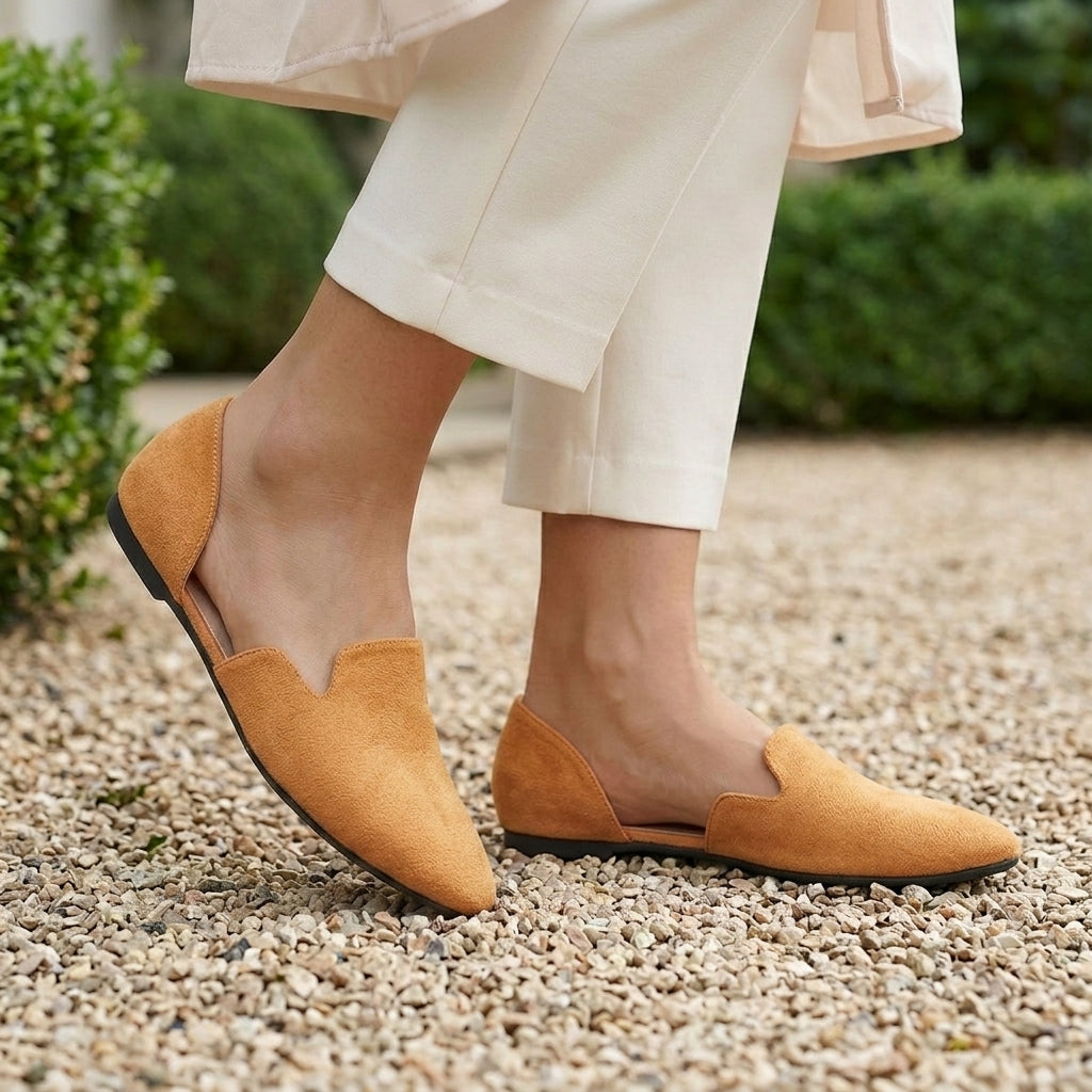 Nell | Women's D'Orsay Pointed-Toe Flats - Slip-On Everyday Shoes