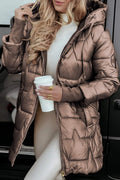 Rebecca | Women's Hooded Insulated Jacket - Cotton-Blend Relaxed Fit Winter Coat