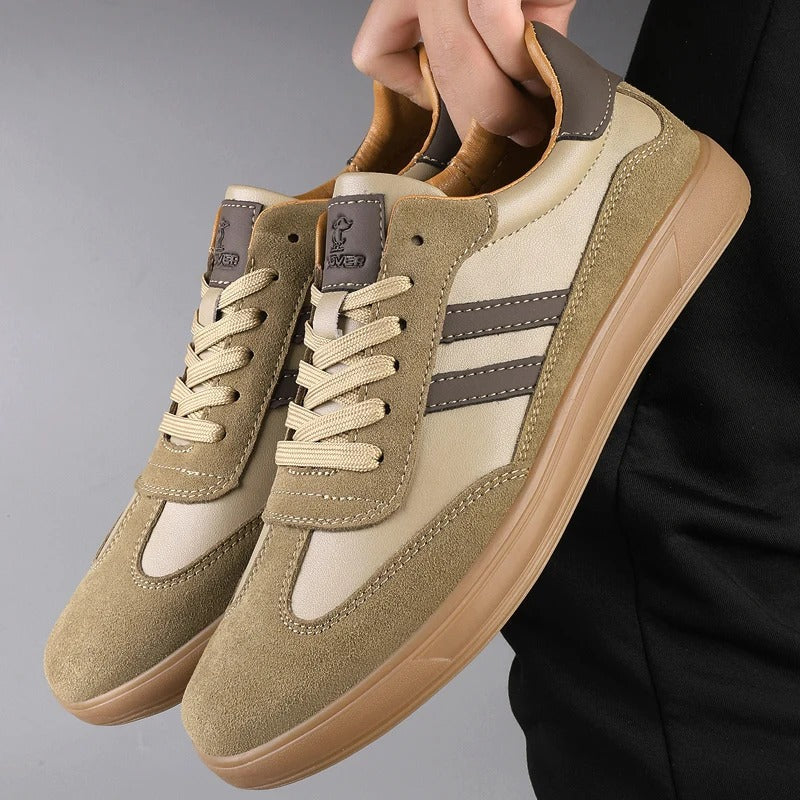 Barrett | Men's Suede-Look Retro Trainers - Lace-Up Casual Court Sneakers