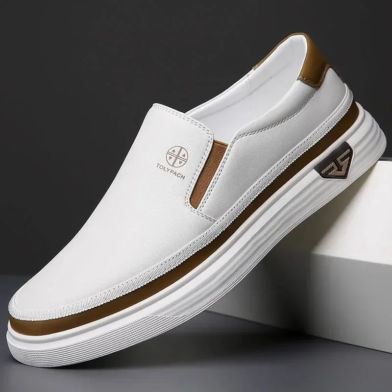 Toby | Men's faux leather Slip-On Trainers - Casual Everyday Shoes