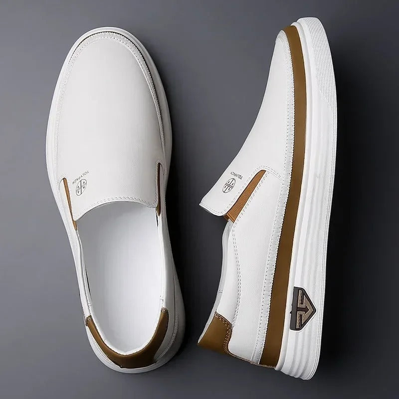 Toby | Men's faux leather Slip-On Trainers - Casual Everyday Shoes