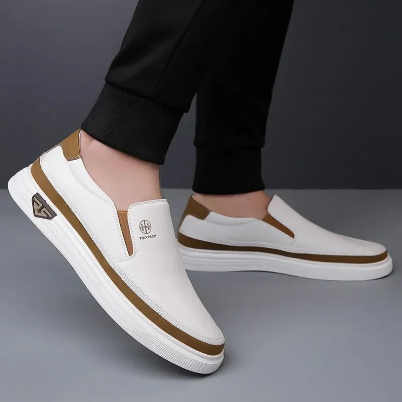 Toby | Men's faux leather Slip-On Trainers - Casual Everyday Shoes
