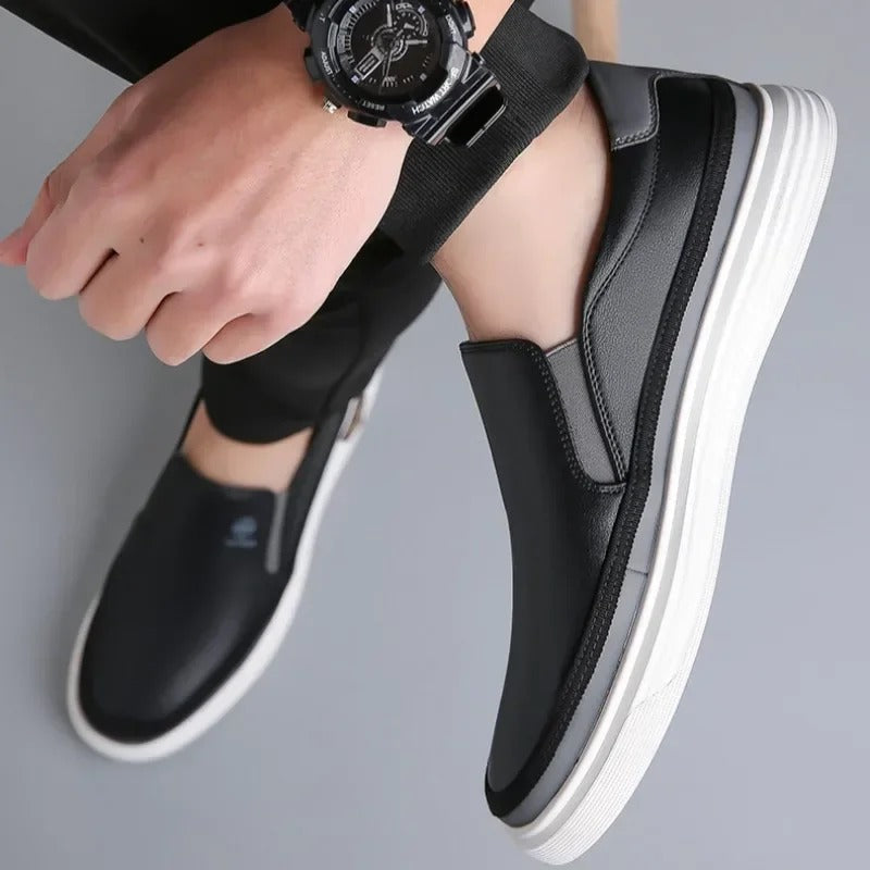 Toby | Men's faux leather Slip-On Trainers - Casual Everyday Shoes