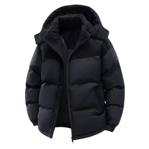 Andrew | Men's Quilted Puffer Jacket - Hooded Padded Winter Coat
