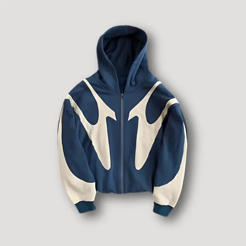 Martin | Men's Patchwork Zip-Up Hoodie - Colour-Block Full-Zip Sweatshirt
