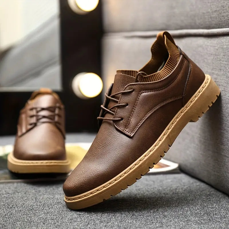 Bernard | Men's Brown textured outsole Lace-Up Shoes - Classic Smart-Casual Shoes