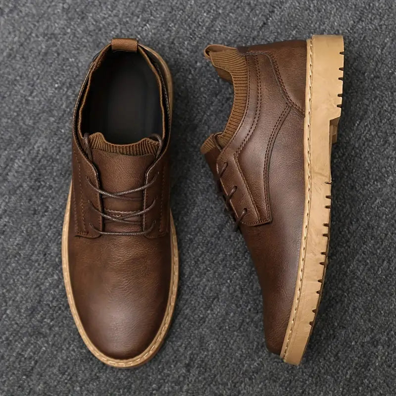 Bernard | Men's Brown textured outsole Lace-Up Shoes - Classic Smart-Casual Shoes